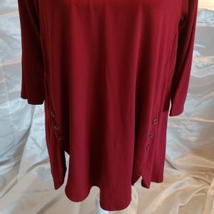 Burgundy Zenana Premium Shirt 1x Soft & Stretchy
